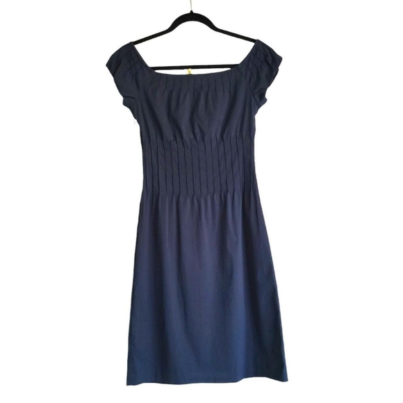 Navy Ribbed Mini Dress - Picture 2 of 7